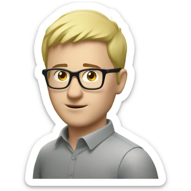 man looks, 35 specs short blond hair, european, tech nerd love pcb designing sticker