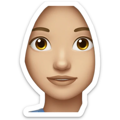 Girl 15 years old with long brown hair and blue-grey eyes  sticker