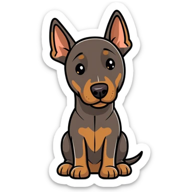 brown Doberman girl sticker
