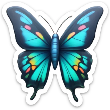 A butterfly chained to a wall sticker