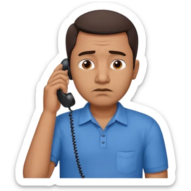 generate an indian dad, talking on call. looking upset sticker