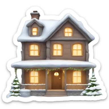 Cozy Christmas house sticker