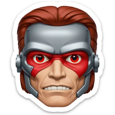 Red eyed half face metalTerminator Arnold Schwarzenegger sticker