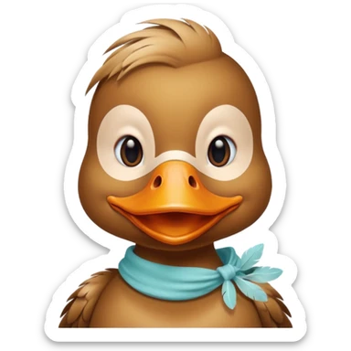 duck with pretty smile and with skincare mask on face sticker