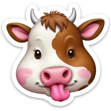 A cow sending a kiss sticker