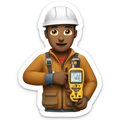 electrician with mutimeter with light brown ski tone sticker