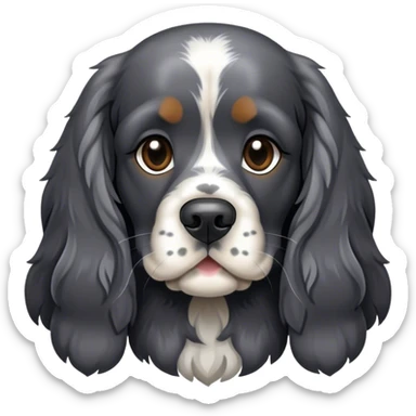 dark grey and black merle english cocker spaniel  sticker
