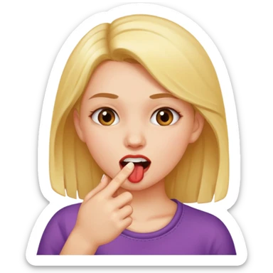 Una chica mordiéndose el dedo sticker