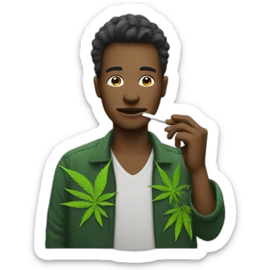 Men Smoking Marijuana sticker