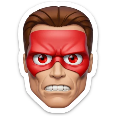 Red eyed half face Terminator Arnold Schwarzenegger sticker