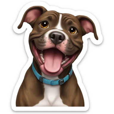Brindle pitbull who is happy sticker