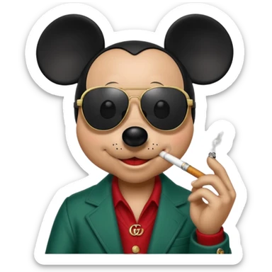 Mickey Gucci qui fume  sticker