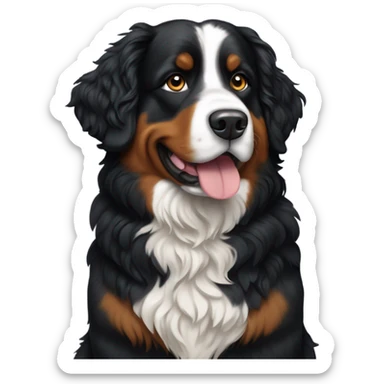 Curly Bernese mountain dog sticker