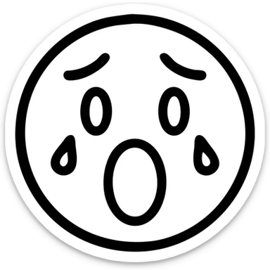 nervous and scared expression, open mouth, raised eyebrows sticker