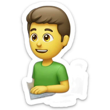 tecnico con una laptop y en su camisa las letras "IP" en color verde sticker