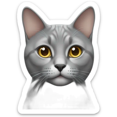 Grey Britain cat sticker