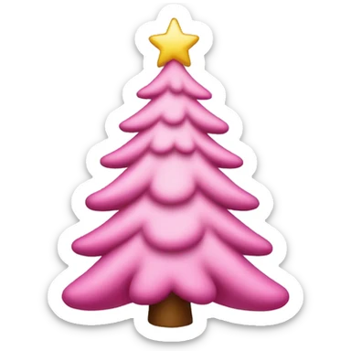pink christmas tree sticker