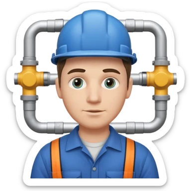 customer. 1 person only white male with shoulder normal person cloths. adult. pipeline technician change the expression and the shape of the face change the color of eyes sticker