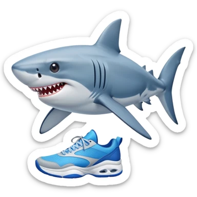 A Shark with bule tennis  sticker