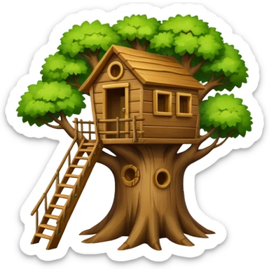 put a big letter W on a treehouse in a tree sticker
