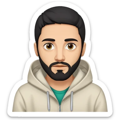 Marocan drugs dealer man with a hoody and drugs and black hair and beard  sticker
