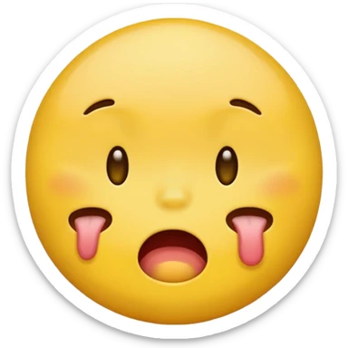 Yellow emoji drooling half asleep sticker