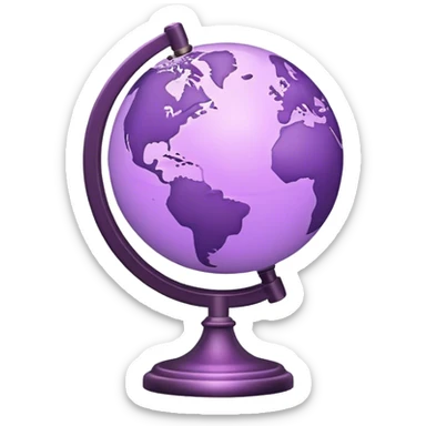 light purple globe  sticker