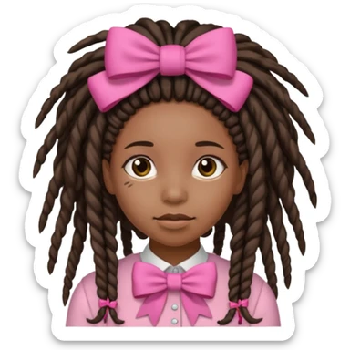 A black girl with dreadlocks and pink bows sticker