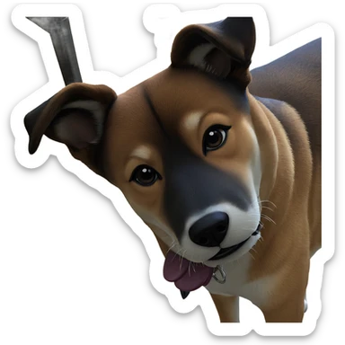 realistic shiba inu portrait sticker