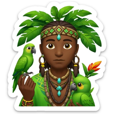 shaman hold a 1 pet parrot sticker