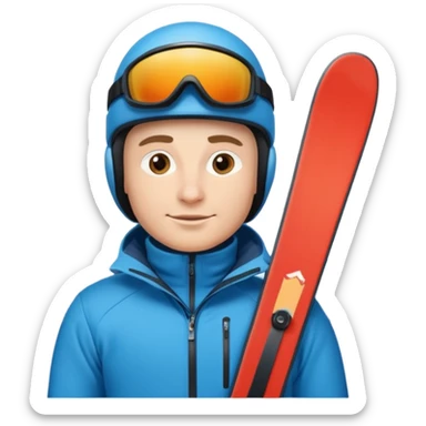 Man Skiing Background Matterhorn sticker