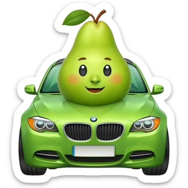 pear in a bmw sticker