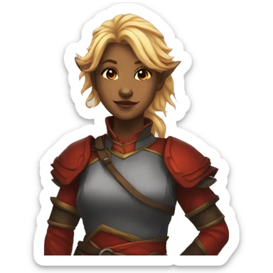 Female fire genasi rouge dnd sticker