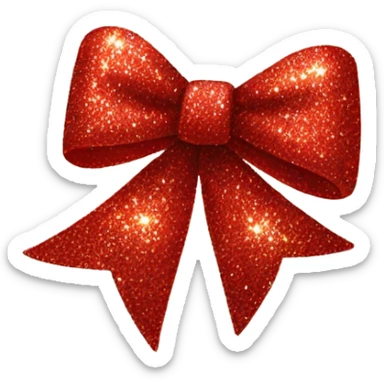 Red bow with glitter  sticker