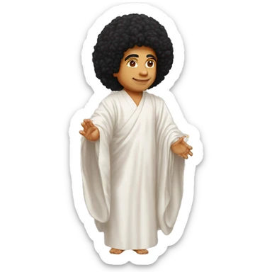 Sathya sai baba black hair with robe  sticker