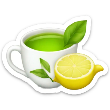 Green tea with lemon  sticker