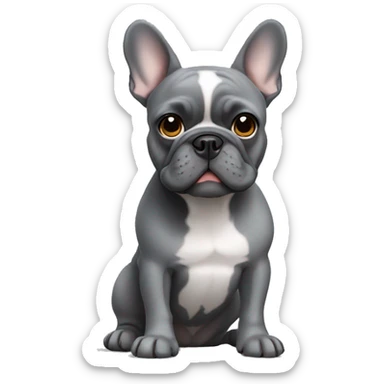 Gray male French bulldog sticker