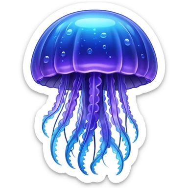 Sparkly blue and purple jellyfish sticker