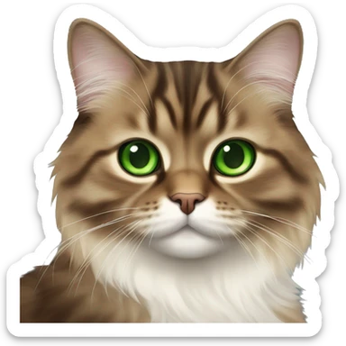 Brown and black Siberian cat with green eyes dressed as obi wan kenobi sticker