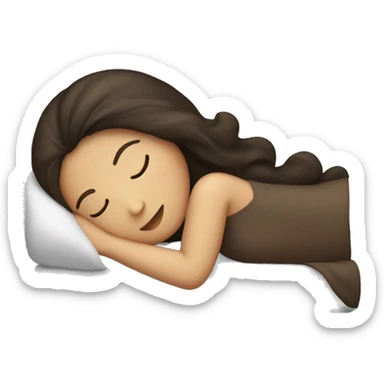 Brunette girl sleeping sticker