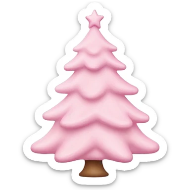 pastel pink christmas tree sticker