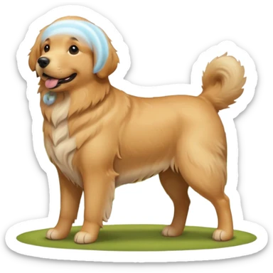pregnant golden dog sticker