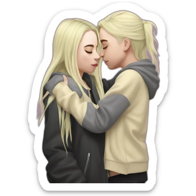 billie eilish kissing a girl sticker