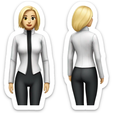 female latex jacket full view sticker