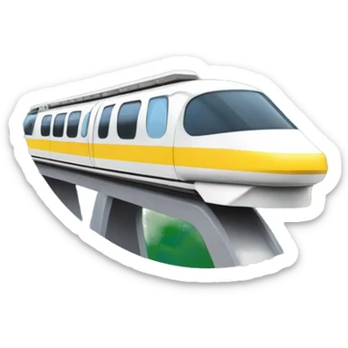 Disney world iconic vintage monorail white with yellow line sticker