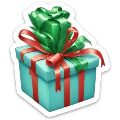 christmas presents with decoration sticker