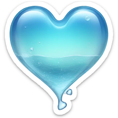 Glass heart with water inside sticker