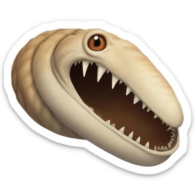 Shai-Hulud dune sandworm with mouth but no eyes and no nostrils sticker