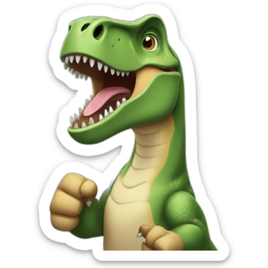 tyrannosaurus rex thumbs up sticker