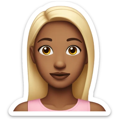 Girl with a lot of blush on  sticker